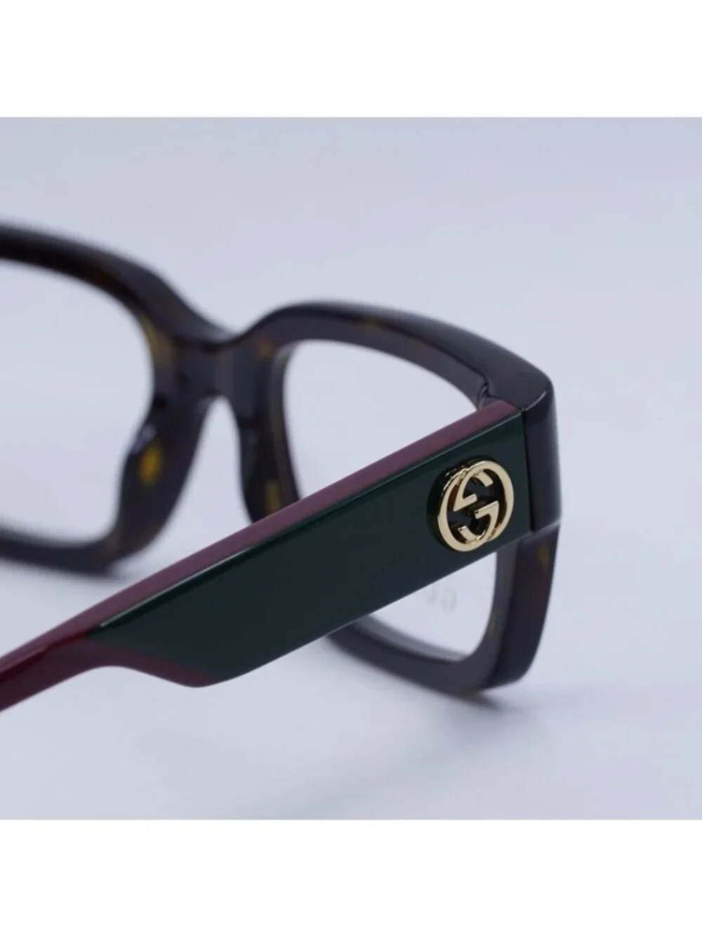 Gucci GG1666O 006 Eyeglasses Havana with Red 53mm Square Frame